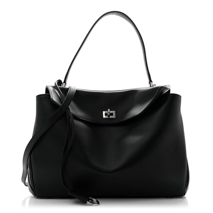 Balenciaga Natural Smooth Calfskin Medium Rodeo Top Handle Handbag Black 1 of 10