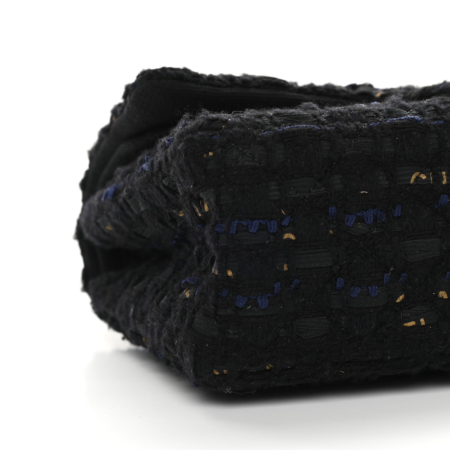 Chanel Tweed Quilted 2.55 Reissue 225 Flap Black Gold Navy 8 of 9