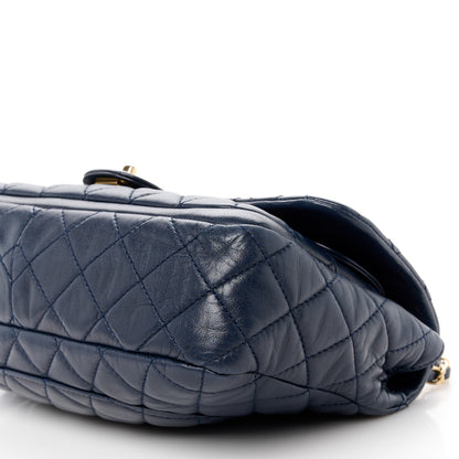 Chanel Lambskin Quilted Large Now and Forever Flap Navy 11 of 11