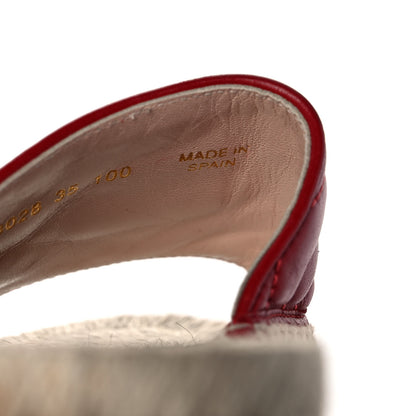 Gucci Nappa Matelasse GG Marmont Espadrille Slide Sandals 35 Hibiscus Red 9 of 10
