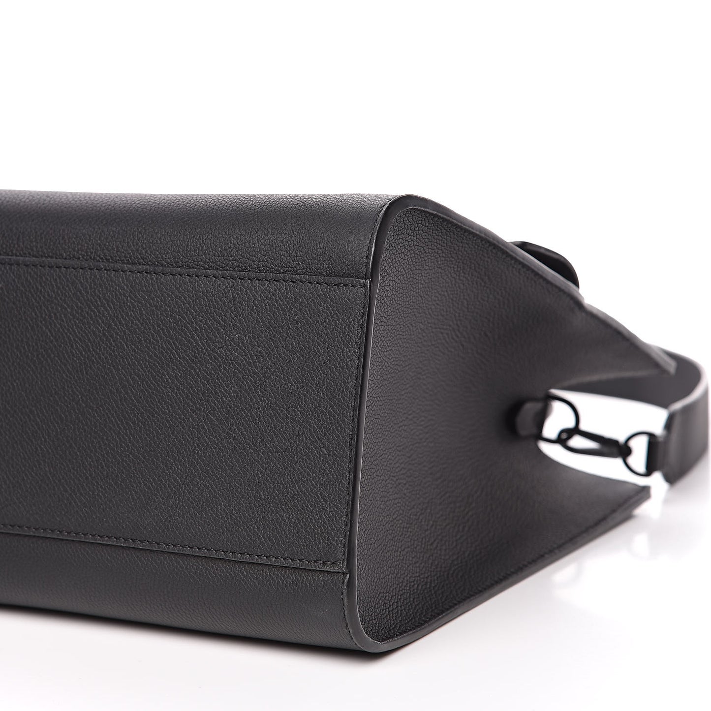 Soft Calfskin Lockme Tote MM Black
