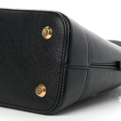 Balenciaga Grained Calfskin Logo S Ville Top Handle Bag Black White 9 of 9