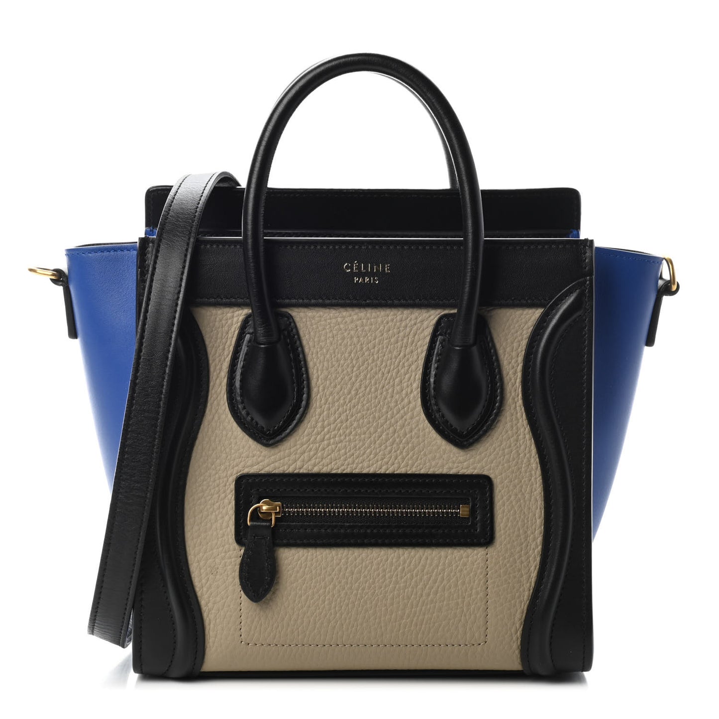 Elephant Calfskin Nano Tri-Color Luggage Beige