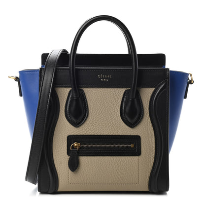 Celine Elephant Calfskin Nano Tri-Color Luggage Beige 1 of 8