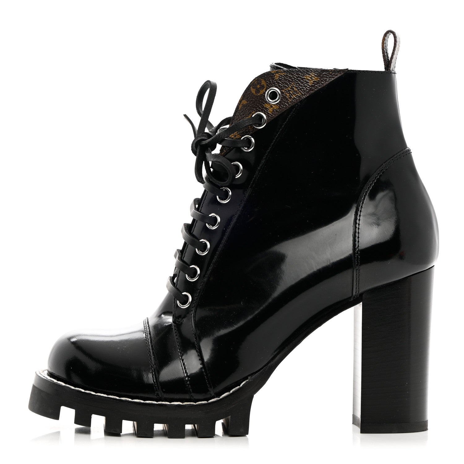 Louis Vuitton Patent Calfskin Monogram Star Trail Ankle Boots 39 Black 1 of 9
