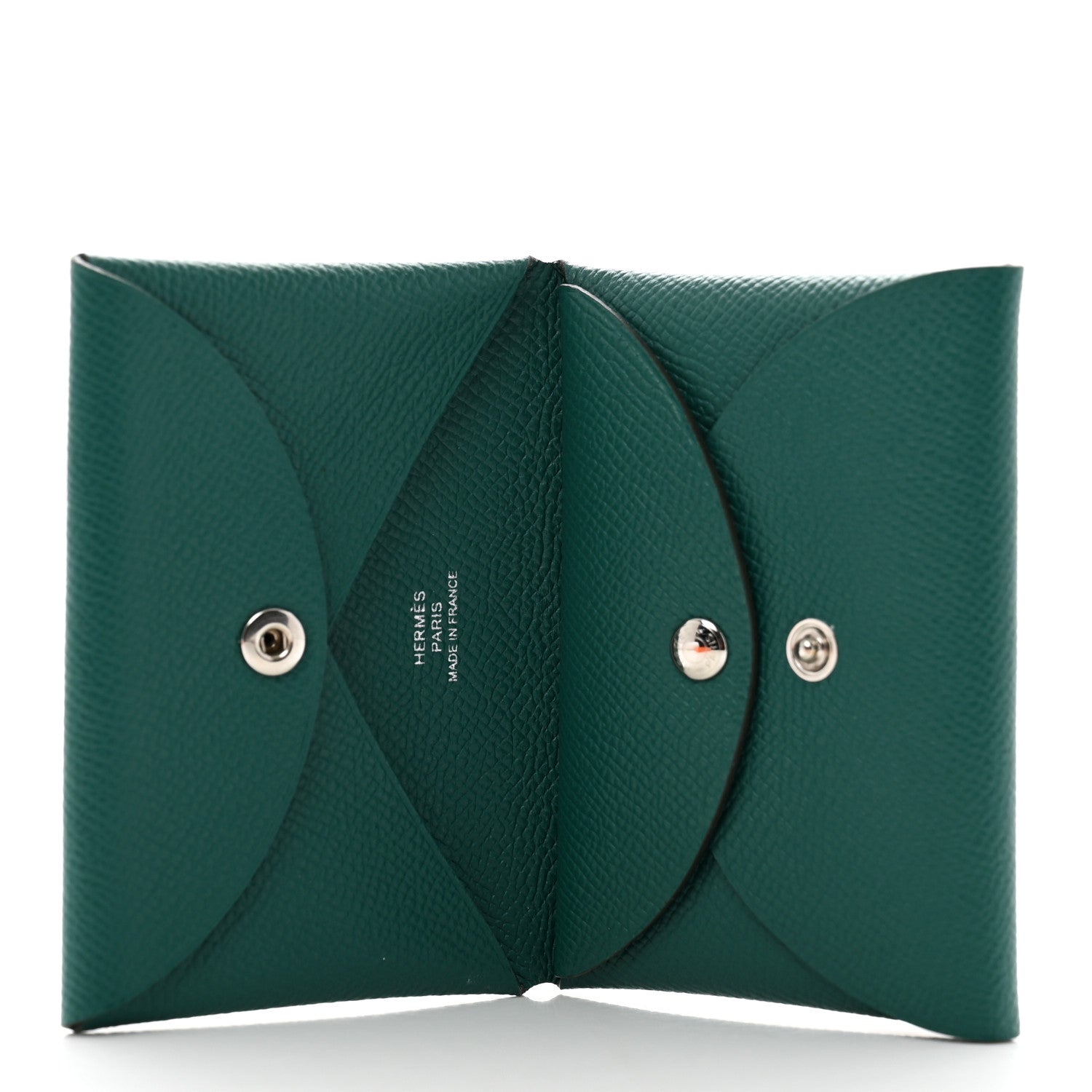 Hermes Epsom Calvi Duo Card Case Malachite 5 of 8