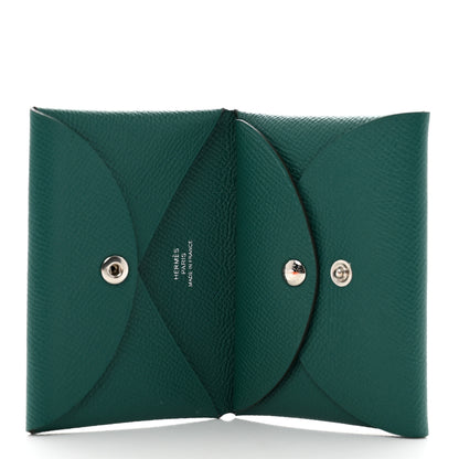 Hermes Epsom Calvi Duo Card Case Malachite 5 of 8
