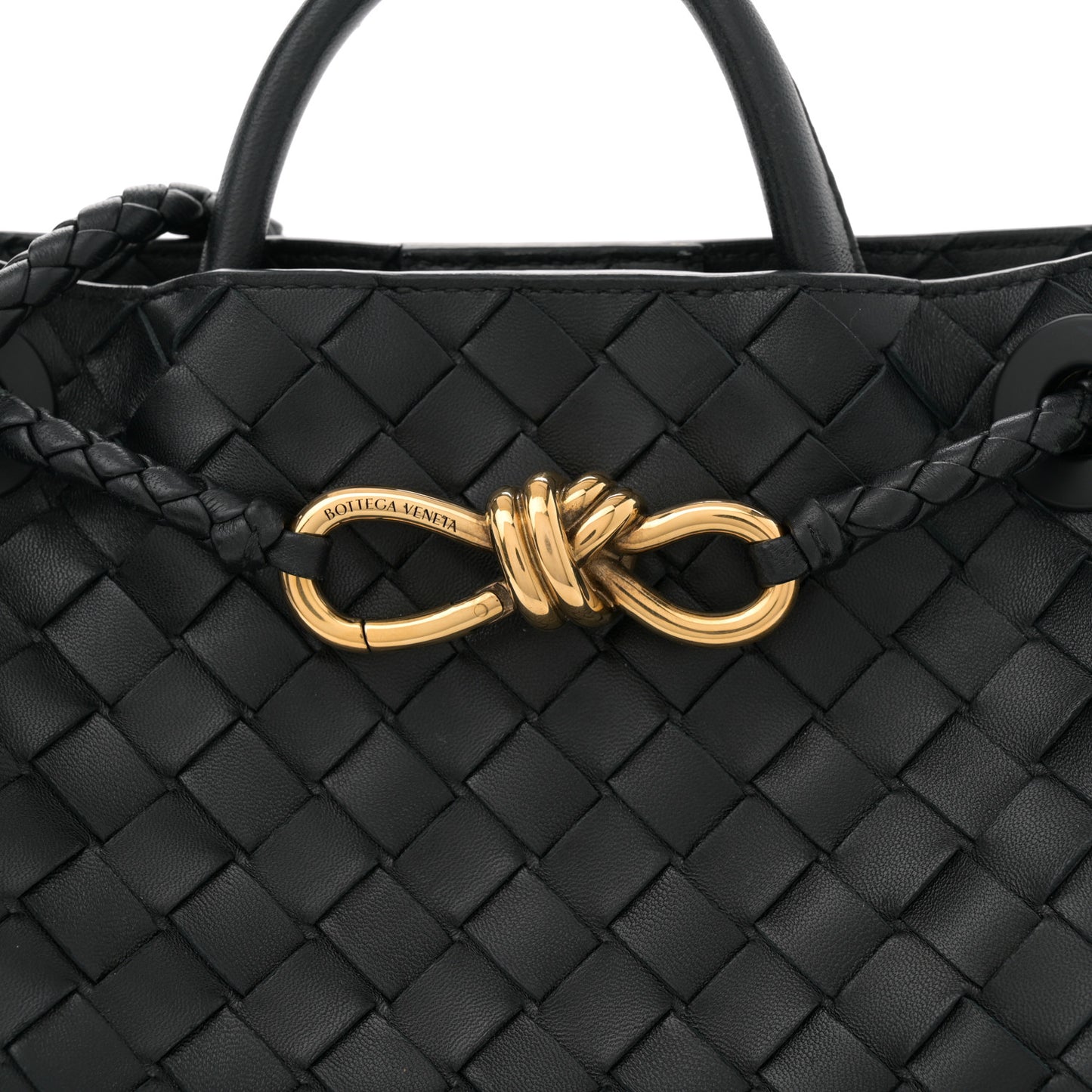 Nappa Intrecciato Small Andiamo Shoulder Bag Black