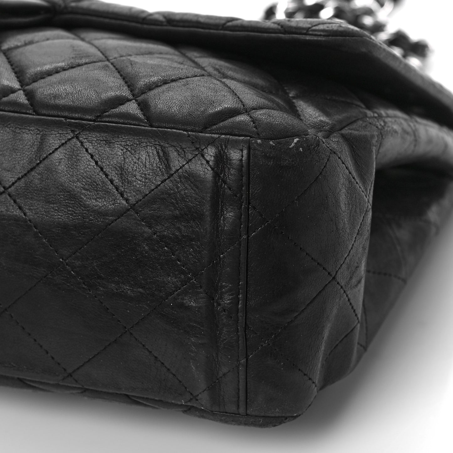 Lambskin Quilted Maxi Single Flap Black