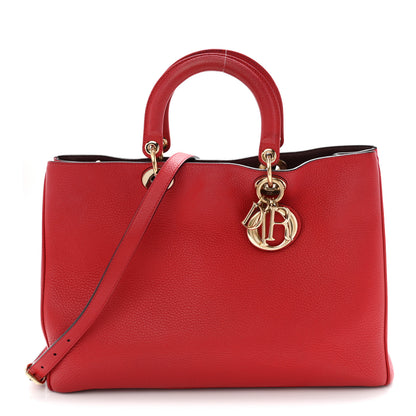 Christian Dior Calfskin Medium Diorissimo Tote Red 1 of 12
