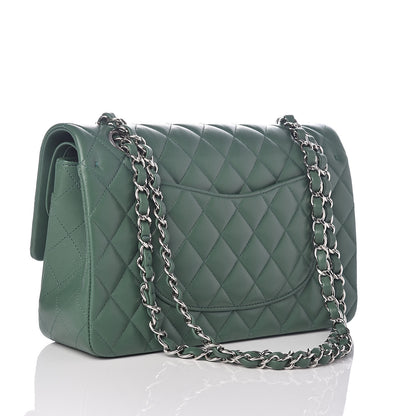 Chanel Lambskin Quilted Medium Double Flap Green 3 of 11