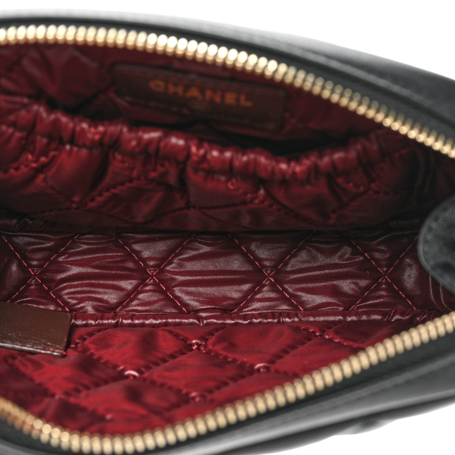 Chanel Lambskin Quilted Small Curvy Pouch Cosmetic Case Black 5 of 10