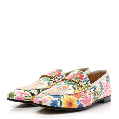 Gucci X KEN SCOTT Canvas Infinity Giardino d Apri Womens Jordaan Loafers 40 Ivory Pink Mystic White 5 of 16