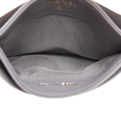 Chanel Shiny Goatskin Quilted 19 Card Holder Grey 4 of 8