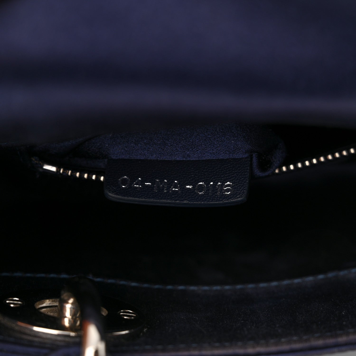 Christian Dior Satin Crystal Cannage Mini Lady Dior Navy 7 of 16