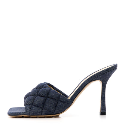 Bottega Veneta Denim Matelasse Padded Mule Sandals 38.5 Sapphire 1 of 8
