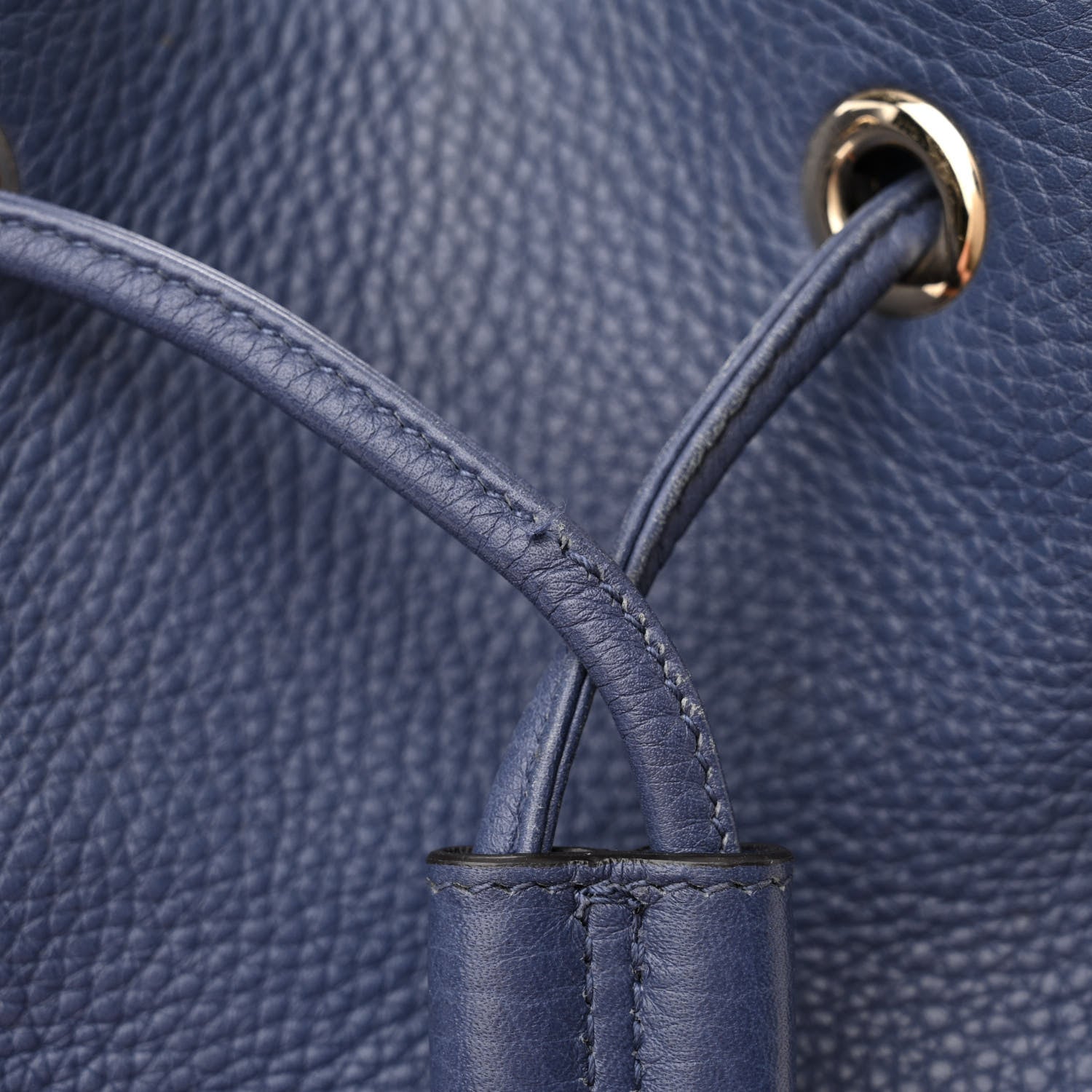 Gucci Pebbled Calfskin Miss Bamboo Bucket Bag Blue 14 of 16