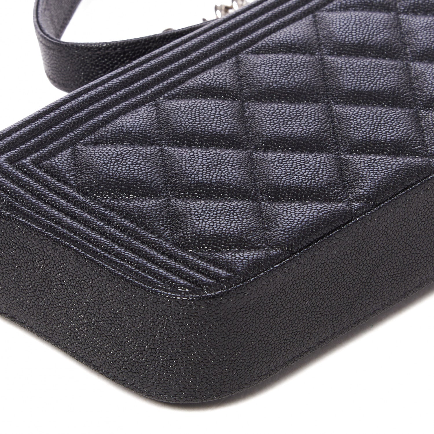 Chanel Caviar Quilted Small Boy Clutch With Chain Black 7 of 10