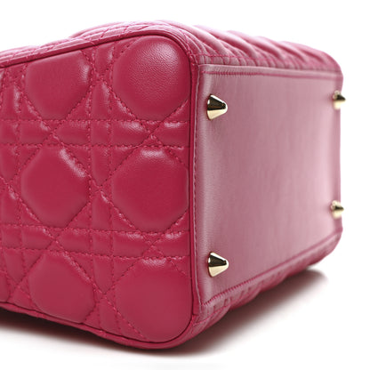 Christian Dior Lambskin Cannage Medium Lady Dior Fuchsia 9 of 10