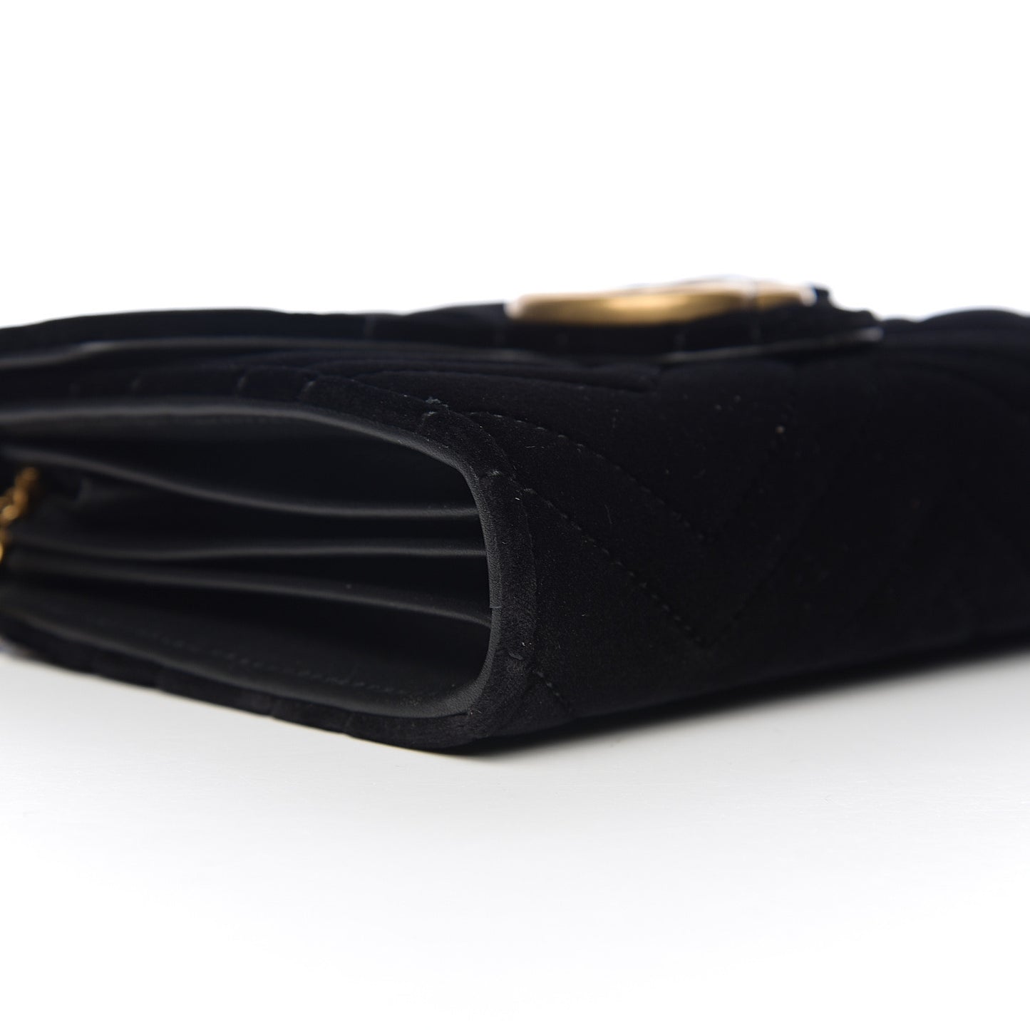 Velvet Matelasse GG Marmont Chain Wallet Black