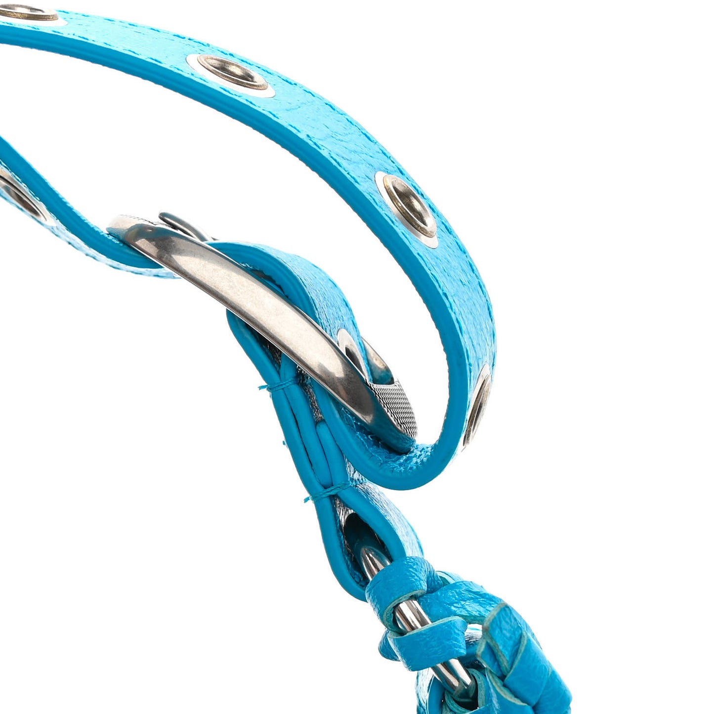 Agneau Arena Le Cagole Shoulder Bag XS Cyan