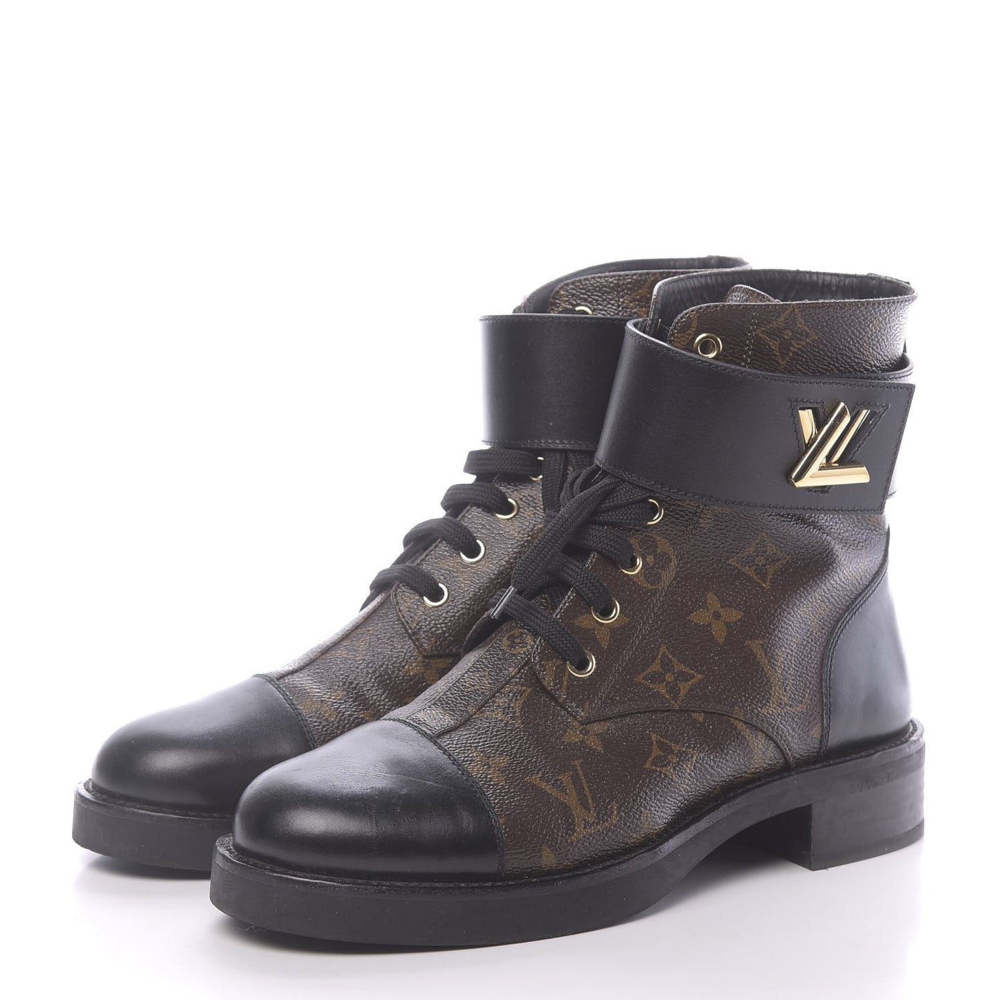 Calfskin Monogram Wonderland Flat Ranger Boots 40 Black