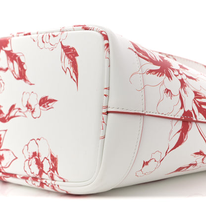 Salvatore Ferragamo Calfskin Floral Dragon Print Tote White Red 11 of 12