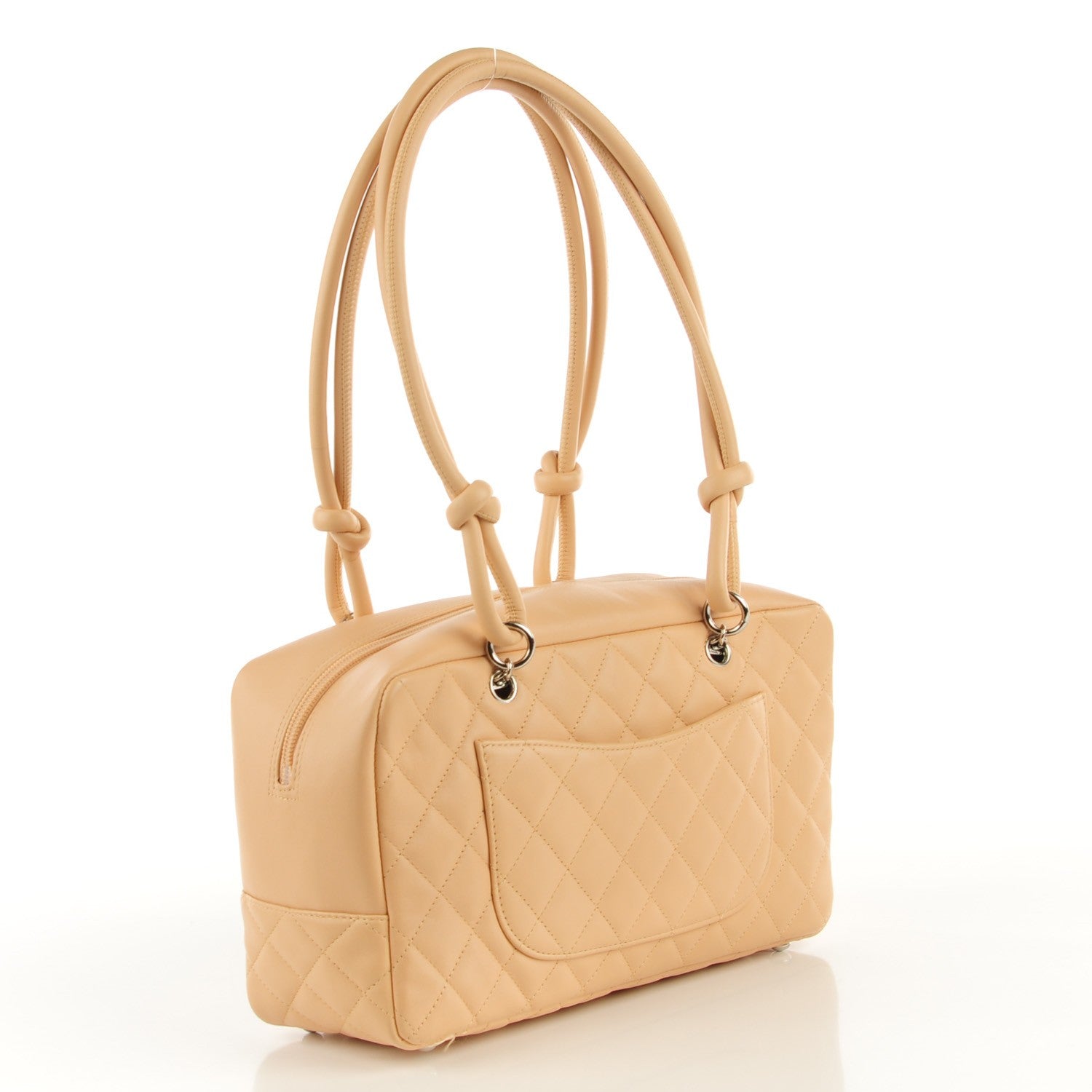 Chanel Calfskin Quilted Cambon Quilted Large Bowler Beige 3 of 7