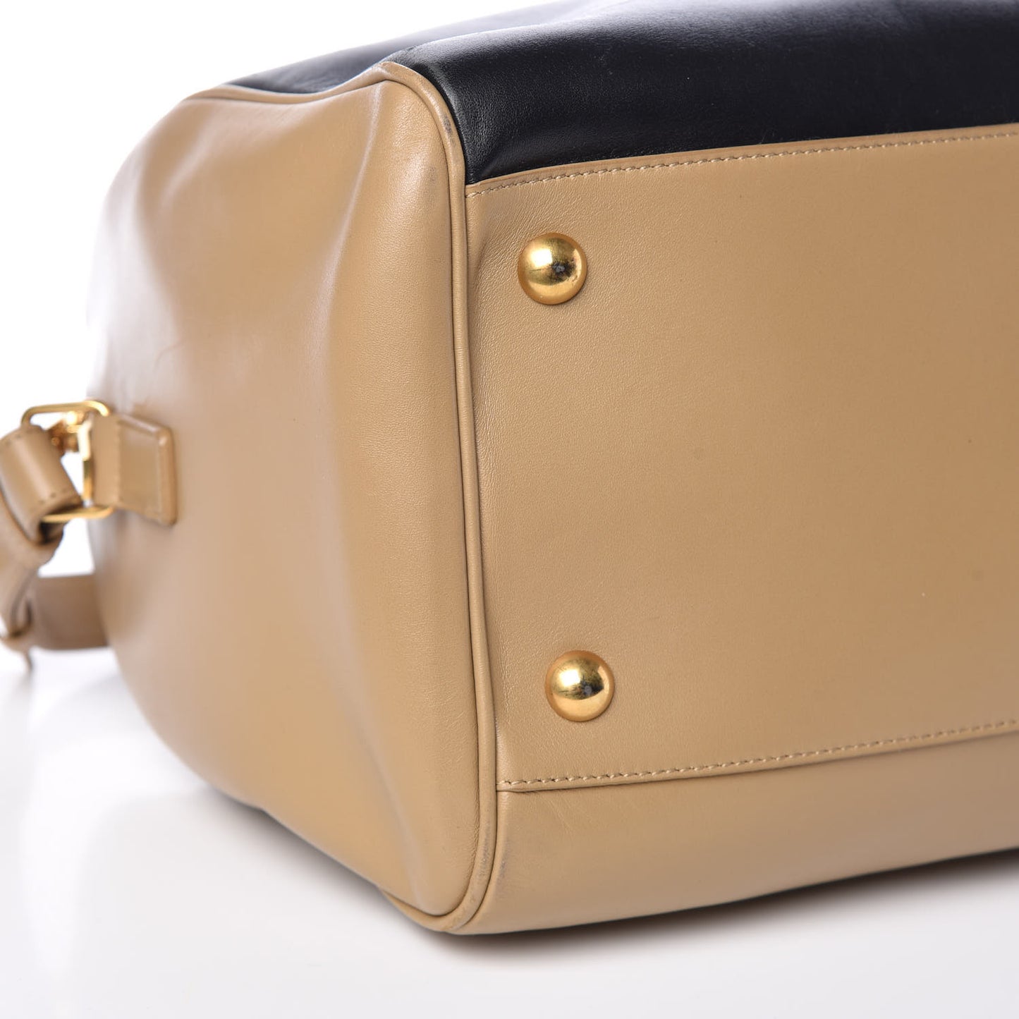 Smooth Calfskin Bi-Color Duffle 6 Beige Black