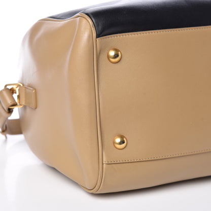 Saint Laurent Smooth Calfskin Bi-Color Duffle 6 Beige Black 9 of 15
