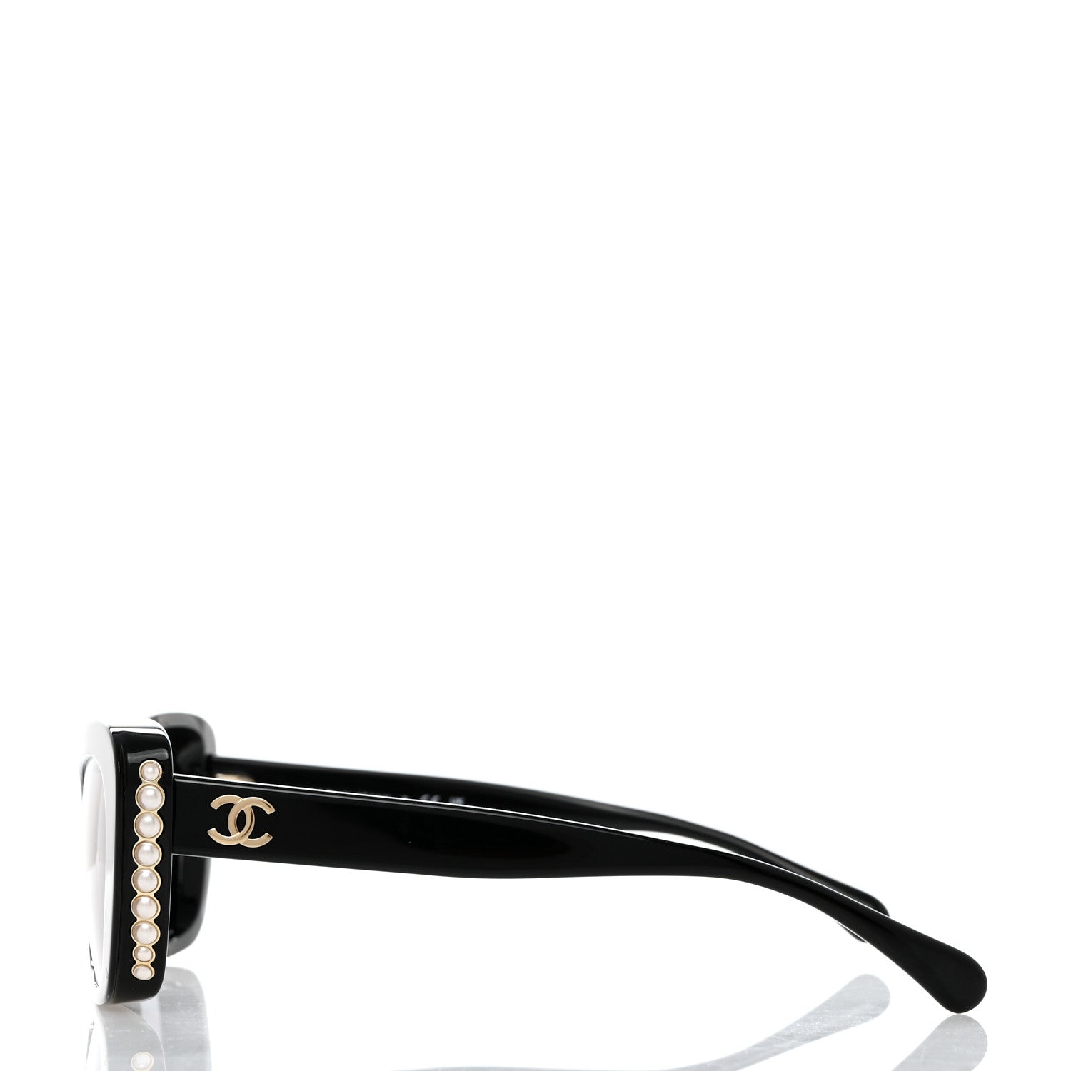 Chanel Acetate Pearl Cat Eye CC Sunglasses 5481-H-A Black 3 of 8