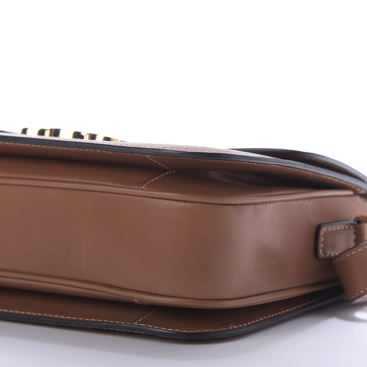 Celine Natural Calfskin Chaine Triomphe Jacquard Canvas Medium Triomphe Bag Navy Tan 7 of 9