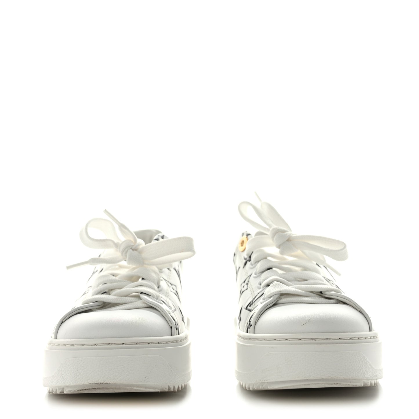 Calfskin Monogram Debossed Time Out Sneakers 38 Black