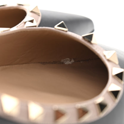 Valentino Garavani Vitello Rockstud Ballerina Flats 40 Black Poudre 9 of 11