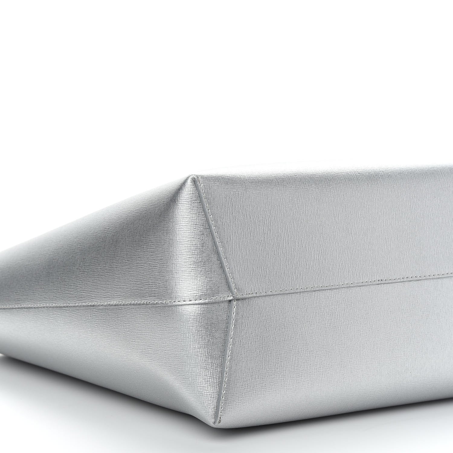 Mansur Gavriel Metallic Saffiano Small Shopping Tote Silver 9 of 10