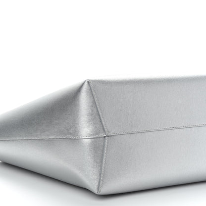 Mansur Gavriel Metallic Saffiano Small Shopping Tote Silver 9 of 10