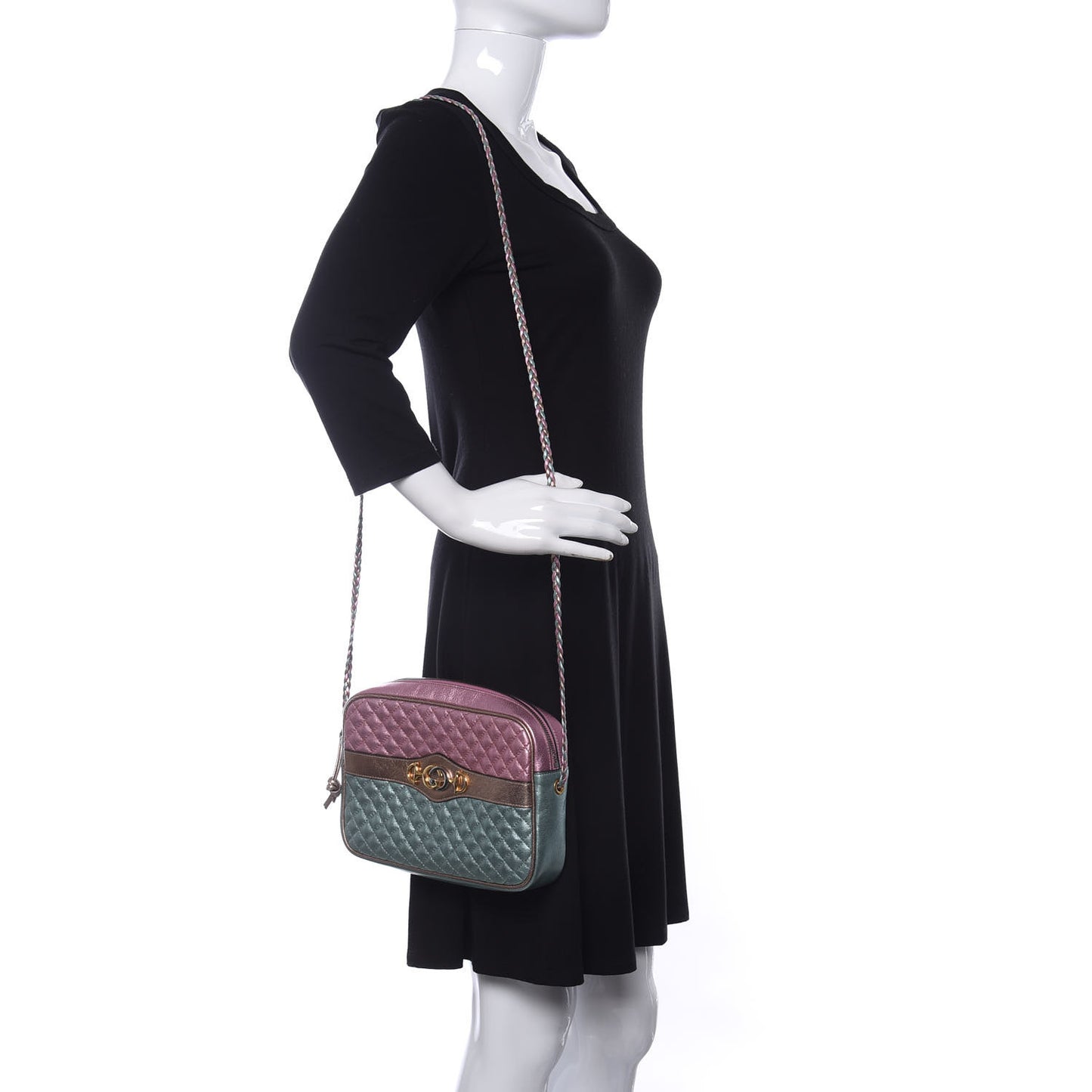 Laminated Nappa Trapuntata Small Zumi Shoulder Bag Rosa Lago Rame