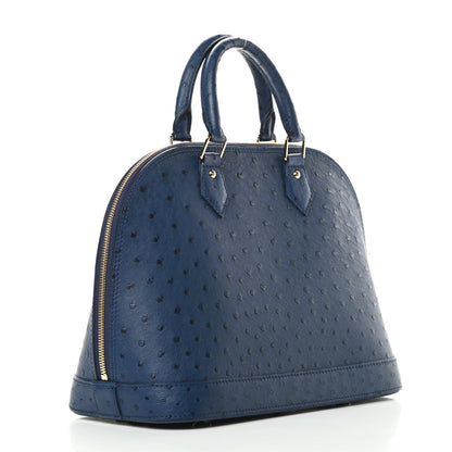 Louis Vuitton Ostrich Alma PM Indigo 3 of 10