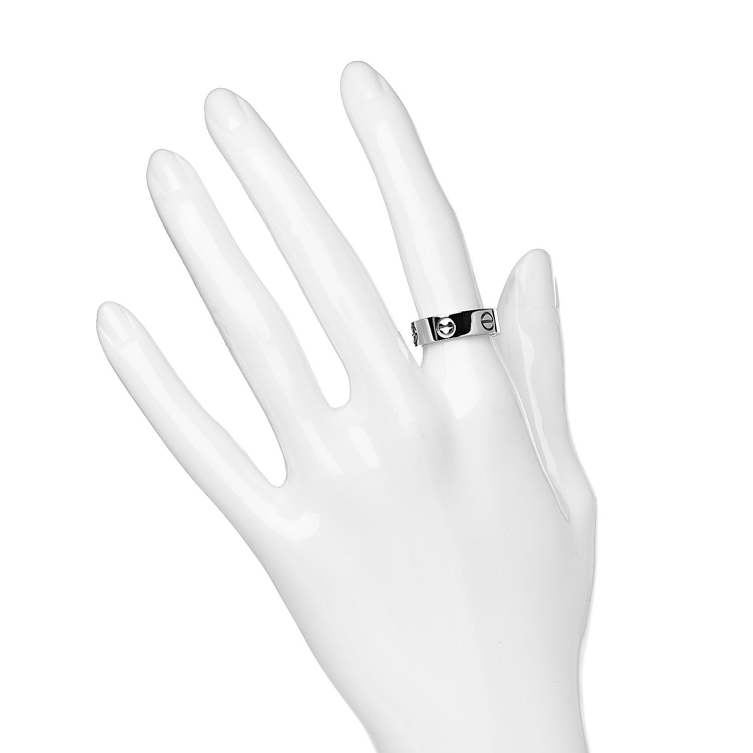 Cartier 18K White Gold 5.5mm LOVE Ring 51 5.75 2 of 4
