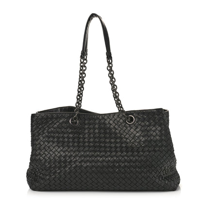 Bottega Veneta Nappa Intrecciato Large Classic Chain Strap Tote Black 1 of 11
