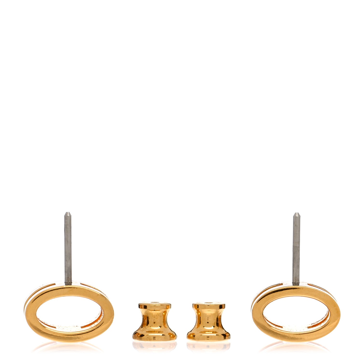 Hermes Gold Lacquered Mini Pop H Earrings Black 3 of 5