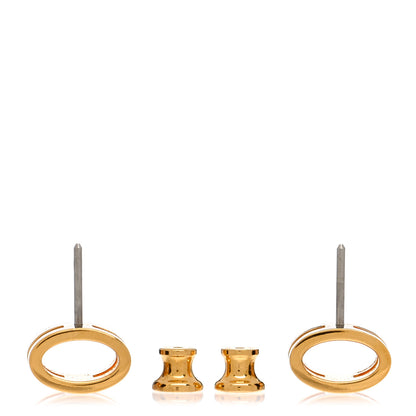 Hermes Gold Lacquered Mini Pop H Earrings Black 3 of 5