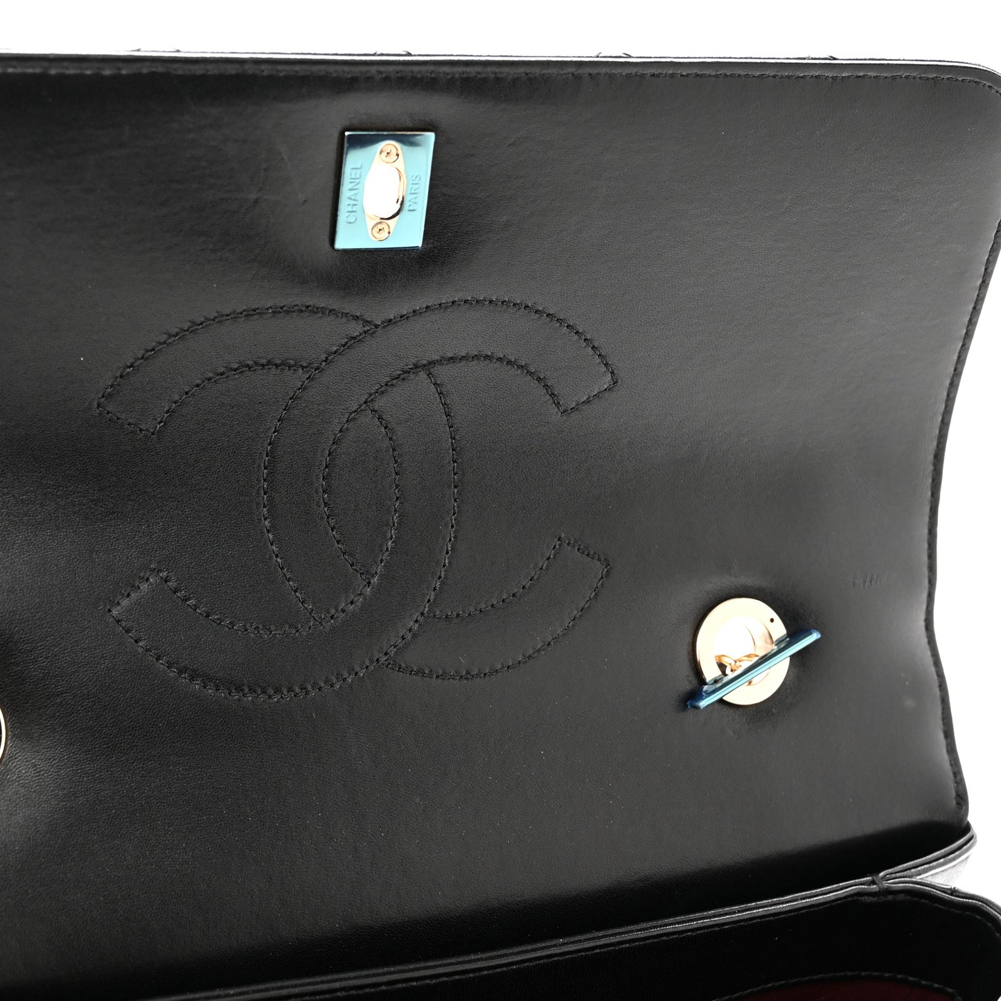 Lambskin Quilted Medium Trendy CC Flap Dual Handle Bag Black
