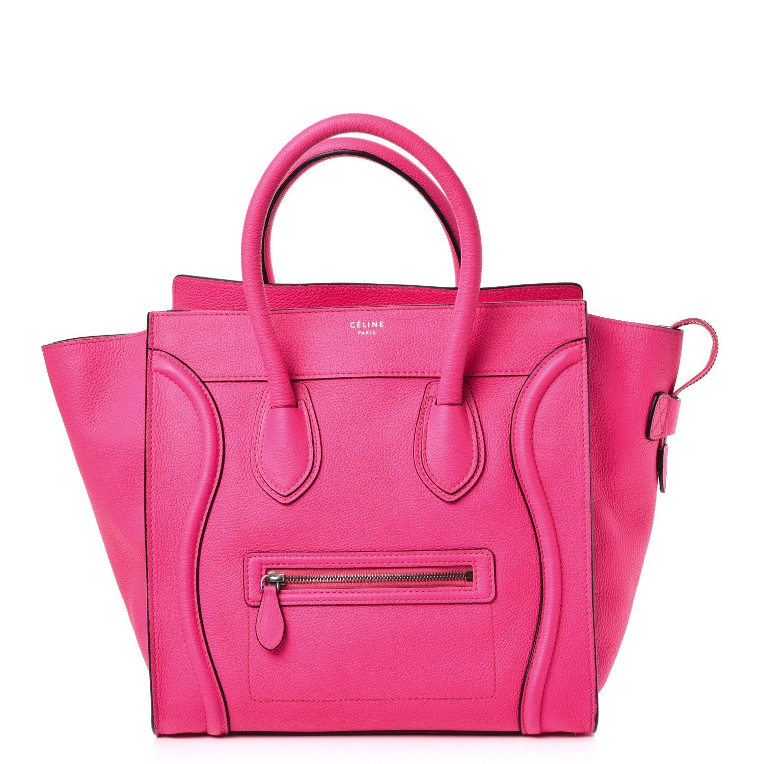 Celine Drummed Calfskin Mini Luggage Fluo Pink 1 of 9