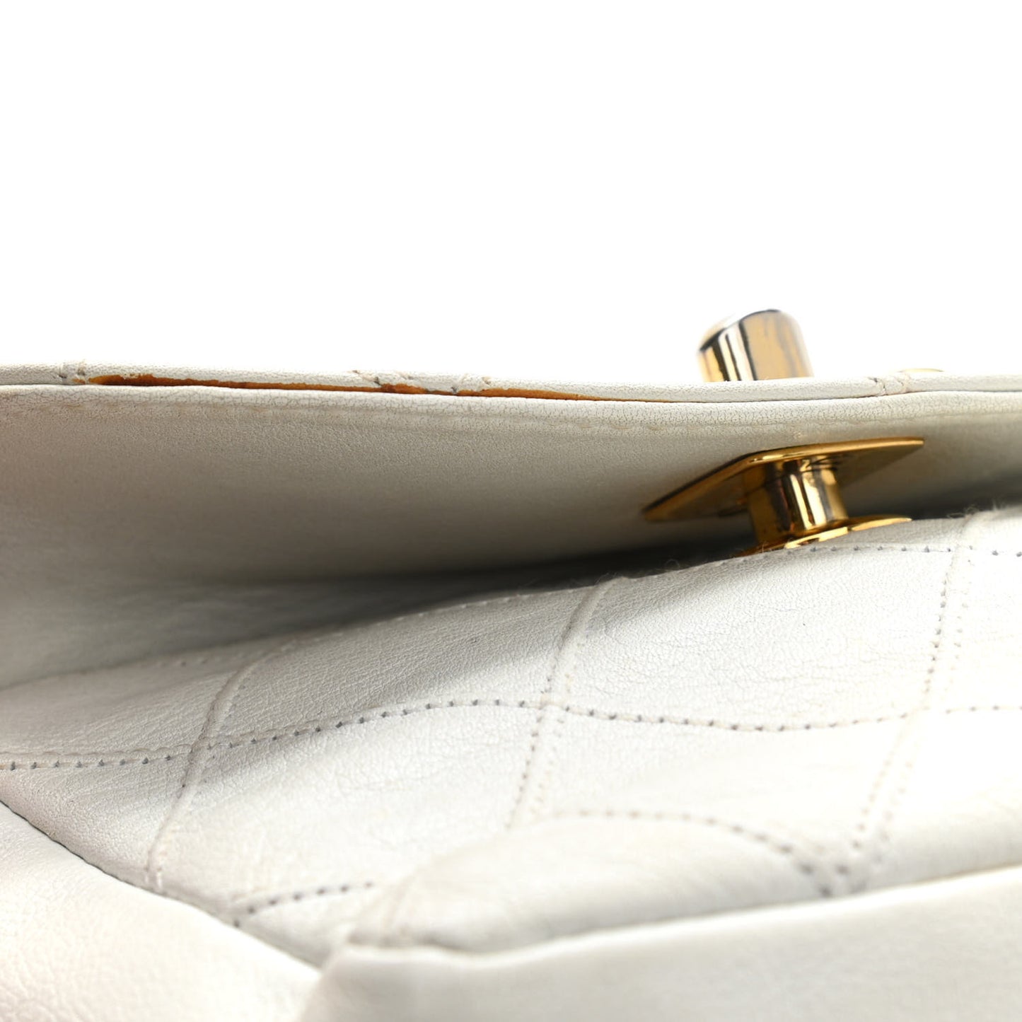 Lambskin Quilted Flap Waist Belt Bag 70 28 White