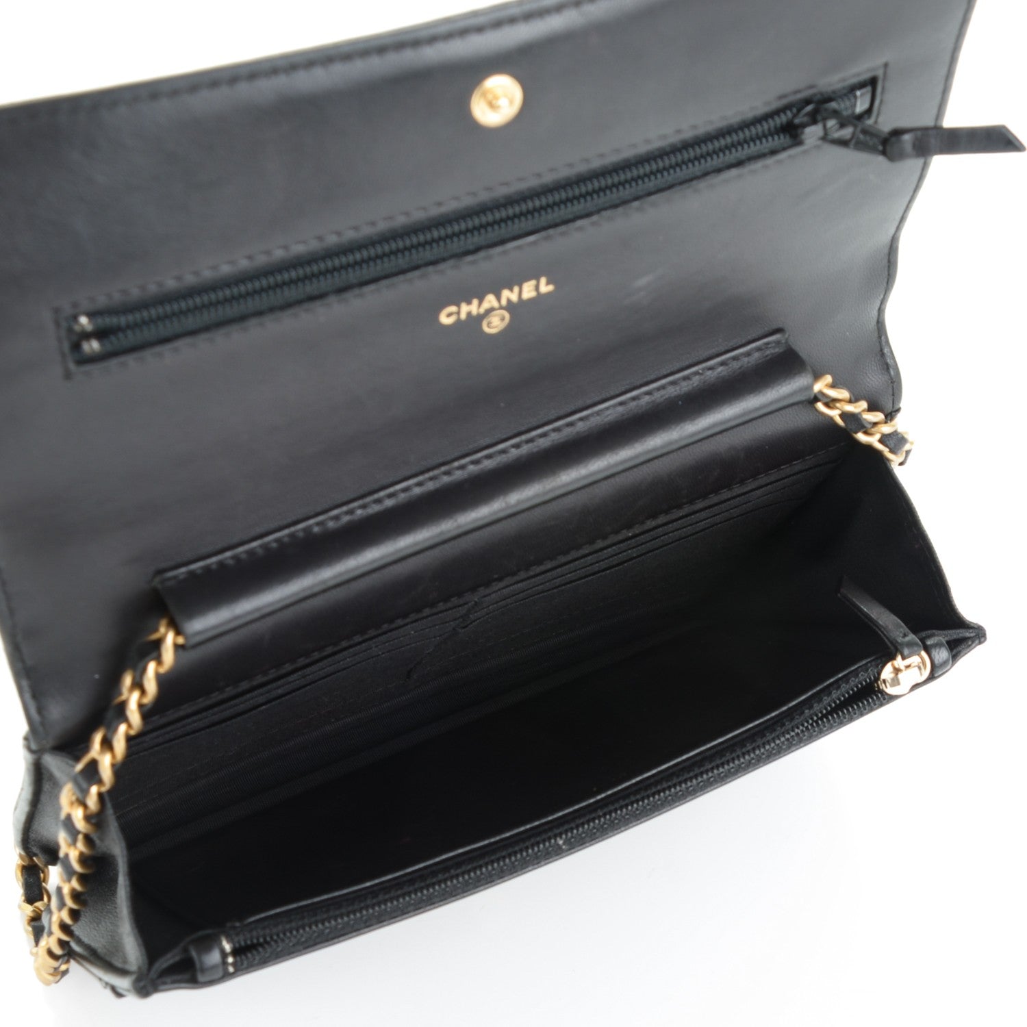 Chanel Lambskin Quilted Boy Wallet On Chain WOC Black 5 of 8