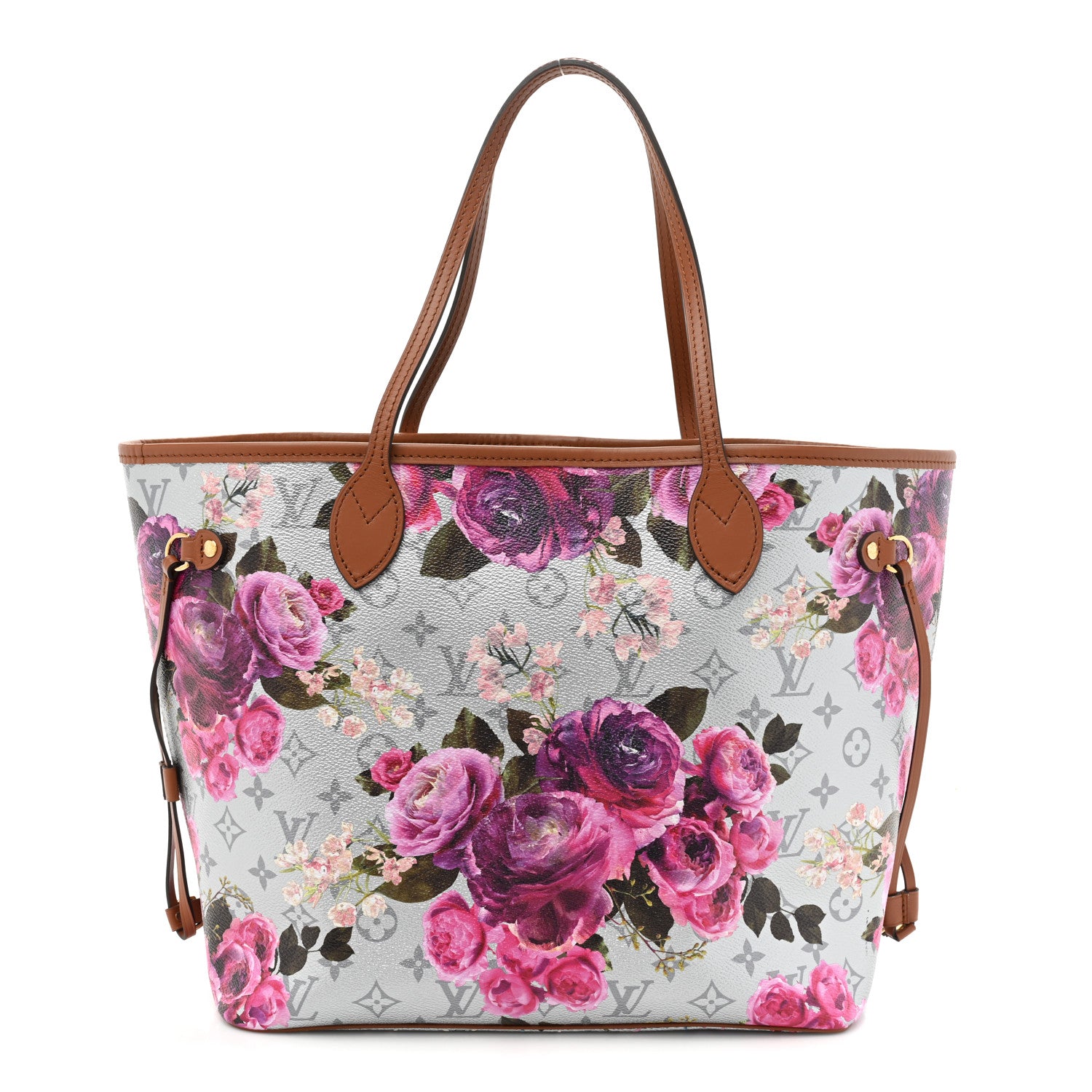 Louis Vuitton Metallic Monogram LV Garden Neverfull MM Silver 2 of 10