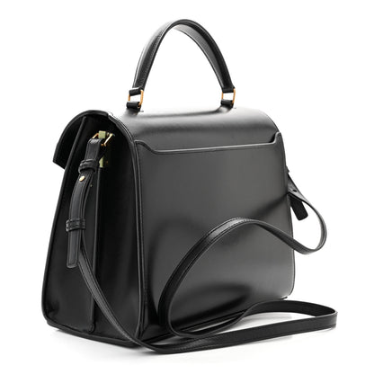 Saint Laurent Smooth Calfskin Medium Classic Monogram Cassandra Top Handle Black Rouge Legion 3 of 9