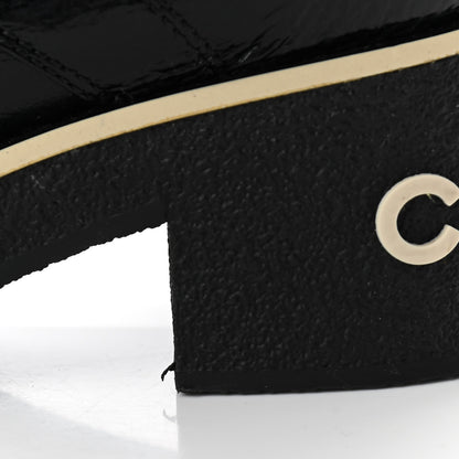 Chanel Shiny Crumpled Lambskin Lace Up Combat Boots 37.5 Black 5 of 9