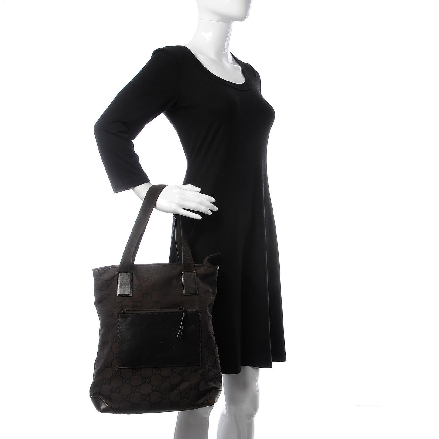 Nylon Monogram Tote Brown